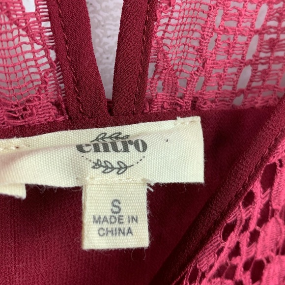 Entro Boho Mauve Ruffle Lace Swing Top Sz Small - Picture 3 of 6
